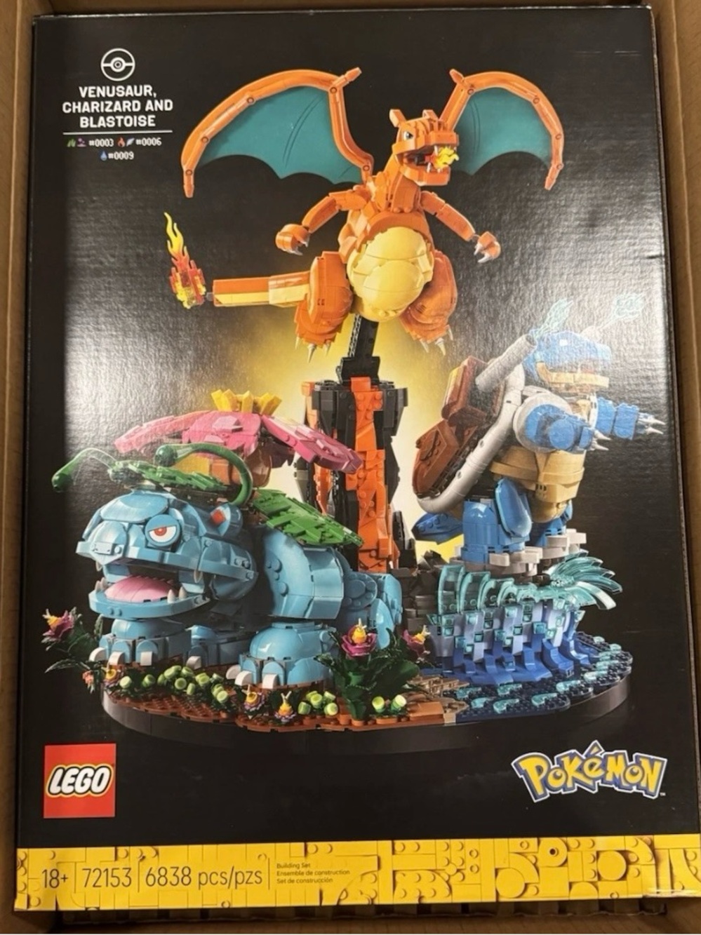 LEGO Pokémon Charizard, Venusaur & Blastoise Buildable Set - Orange/Blue/Green